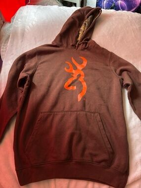 Men’s Browning Hoodie with Orange symbol in size Large